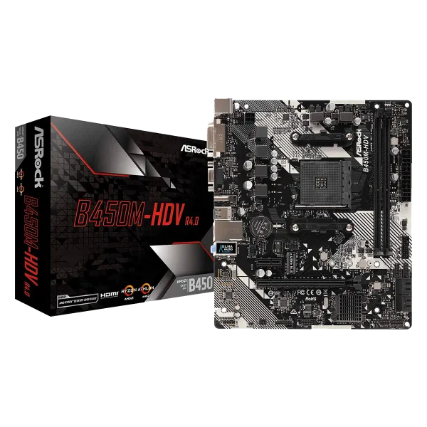 ASRock B450M-HDV DDR4 Motherboard