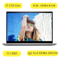 Dell Inspiron14 7420 Silver 2-In-1 with pen (i5-1235U 12th Gen Processor/ 8gb DDR4 RAM / 512gb SSD Card/ 2gb Nvd DDR6 MX550 / Windows 11 / MS Office 2021 / 14.1" FHD touch ) - With Bag