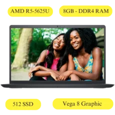 Dell Inspiron15 3525 Cabon Black (AMD R5-5625U Processor 8GB DDR4 RAM 512GB SSD Vega 8 Graphic Windows 11 MS Office 2021 15.6 FHD)-With Bag