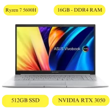 ASUS Vivobook Pro 15 M6500QC-LK542WS (AMD R5-5600H NVIDIA RTX 3050 Laptop GPU 4GB GDDR6 16GB DDR4 512GB PCIe 3.0 SSD 15.6-inch FHD Cool Silver FingerPrint Backlit KB Win 11 Home MS Office ) 1