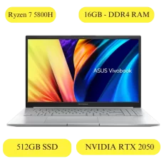 ASUS Vivobook Pro 15 M6500QF-HN742WS (AMD R7-5800H NVIDIA RTX 2050 Laptop GPU 4GB GDDR6 16GB DDR4 512GB PCIe 3.0 SSD 15.6-inch FHD Cool Silver FingerPrint Backlit KB Win 11 Home MS Office ) 1