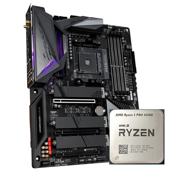 TurboFusion (AMD RYZEN 3 4350G MPK + GIGABYTE B550 AORUS Master DDR4 Motherboard) Combo Deal