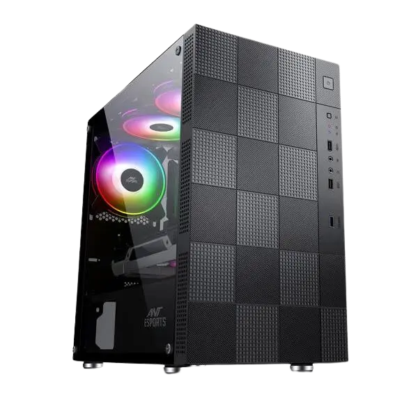 Ant Esports Elite 1000 TG Mid Tower Gaming Cabinet (Black) 1