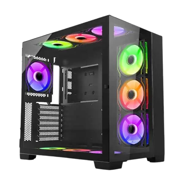 Ant Esports Crystal XL ARGB (ATX) Mid Tower Cabinet (Black)
