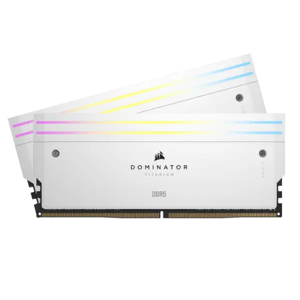 The Corsair Dominator Platinum RGB Ram (Memory Modules 5 Corsair Dominator Titanium RGB 64GB (32GBx2) DDR5 6000MHz CL30 Ram (White)
