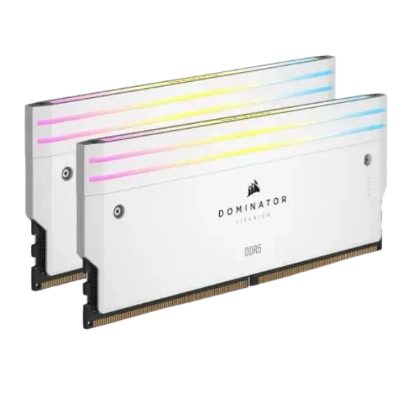 The Corsair Dominator Platinum RGB Ram (Memory Modules 6 Corsair Dominator Titanium RGB DDR5 32GB (16GBx2) 7200MHz CL34 RAM (White)