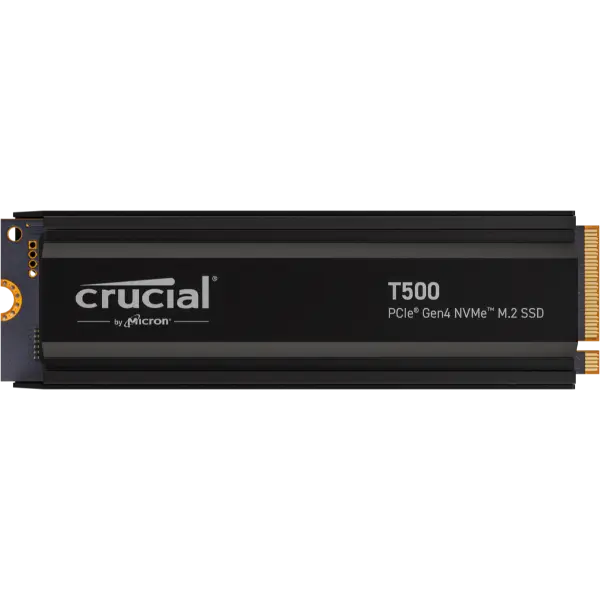 Crucial T500 1TB PCIe Gen4 NVMe M.2 SSD with heatsink