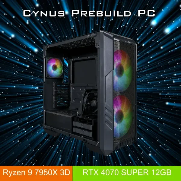 Cynus Prebuild PC (AMD 9 7950X3D Processor, Nvidia RTX 4070 Ti Graphics Card)