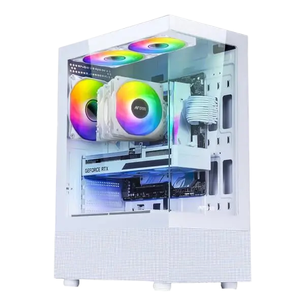 Ant Esports Crystal X2 ARGB (ATX) Mid Tower Cabinet (White)