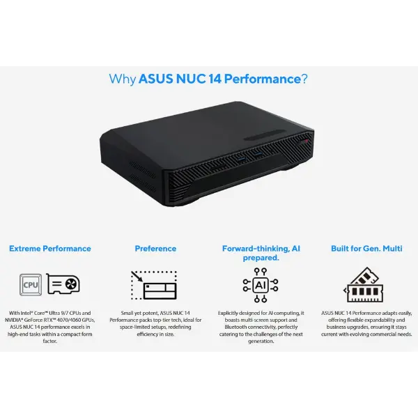 Asus NUC 14 Performance Mini-PC Launched: Core Ultra 9 185H and RTX 4070 Powerhouse 2 Asus NUC 14 Performance Mini-PC Launched Core Ultra 9 185H and RTX 4070 Powerhouse