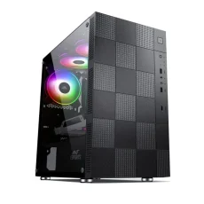 Ant Esports Elite 1000 TG (M-ATX) Mini Tower Cabinet With Tempered Glass Side Panel (Black) (ELITE-1000-TG-BLACK)