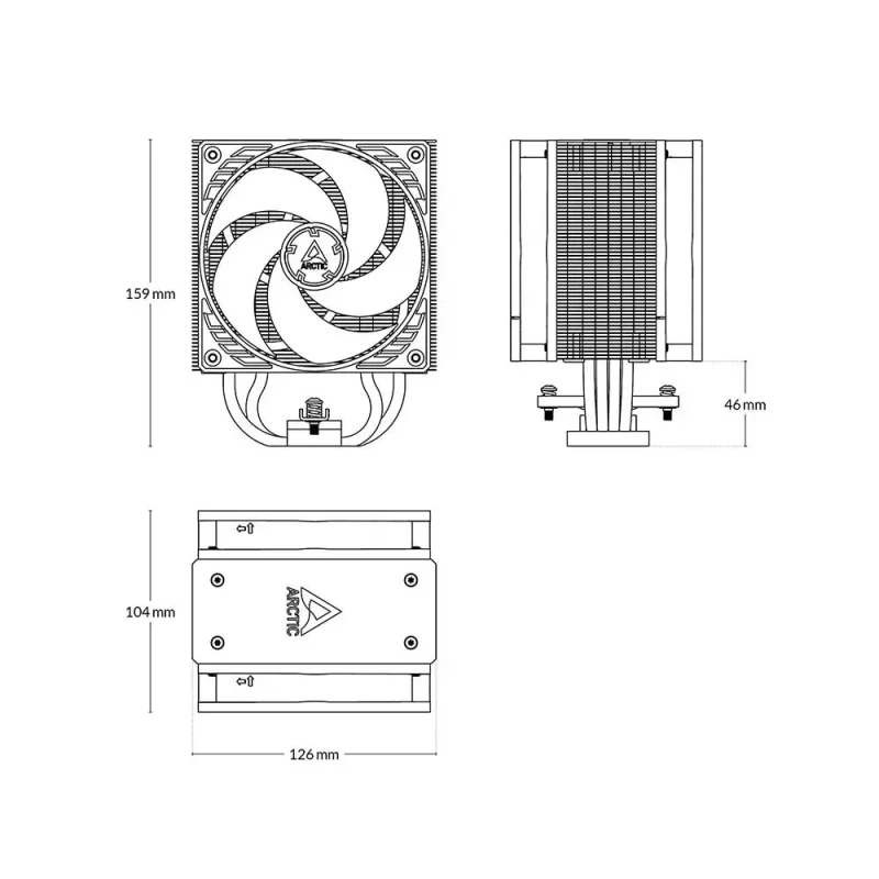 Arctic Freezer 36 Argb Cpu Air Cooler (Black) (ACFRE00124A) - Image 2