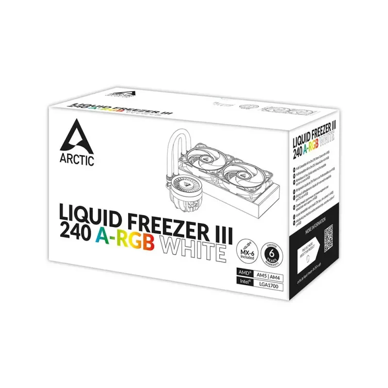 Arctic Liquid Freezer III 240 Argb Cpu Liquid Cooler White (ACFRE00150A) - Image 4