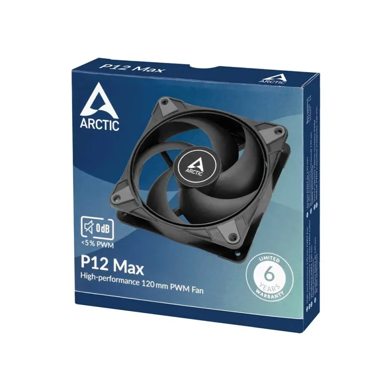 Arctic P12 Max 120mm High Speed PWM Cabinet Fan Single Pack Black (ACFAN00280A) - Image 2
