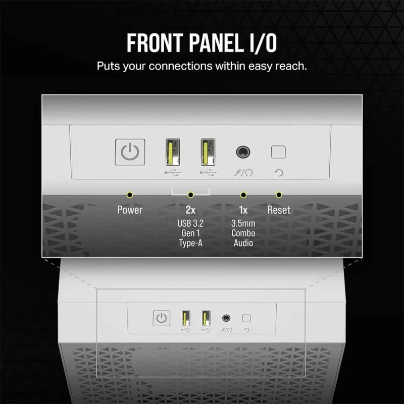 Corsair 3000D Airflow SI Edition Atx Mid Tower Cabinet (White) (CC-9011253-WW) - Image 6
