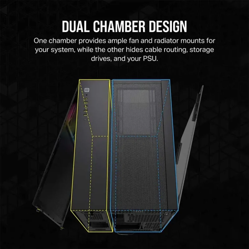 Corsair iCUE Link 6500X Rgb Mid-Tower Atx Dual Chamber Pc Cabinet Black (CC-9011269-WW) - Image 2
