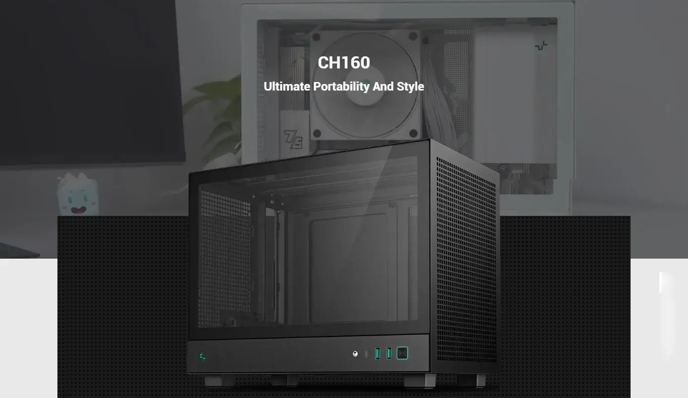 DeepCool CH160 Mini-Itx Mini Tower Cabinet (Black) (R-CH160-BKNGI0-G-1) 12 DeepCool CH160 Mini Itx Mini Tower Cabinet Black Feature 1