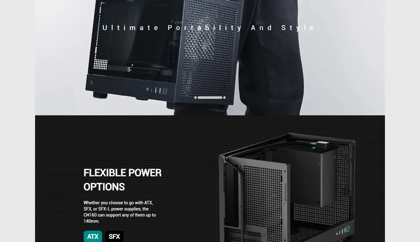DeepCool CH160 Mini-Itx Mini Tower Cabinet (Black) (R-CH160-BKNGI0-G-1) 15 DeepCool CH160 Mini Itx Mini Tower Cabinet Black Feature 4