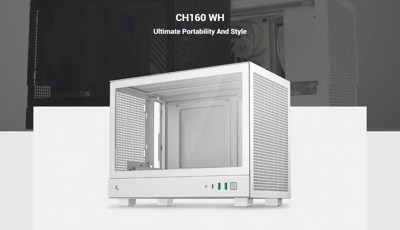 DeepCool CH160 Wh Mini-Itx Mini Tower Cabinet (White) (R-CH160-WHNGI0-G-1) 13 DeepCool CH160 Wh Mini Itx Mini Tower Cabinet White Feature 1