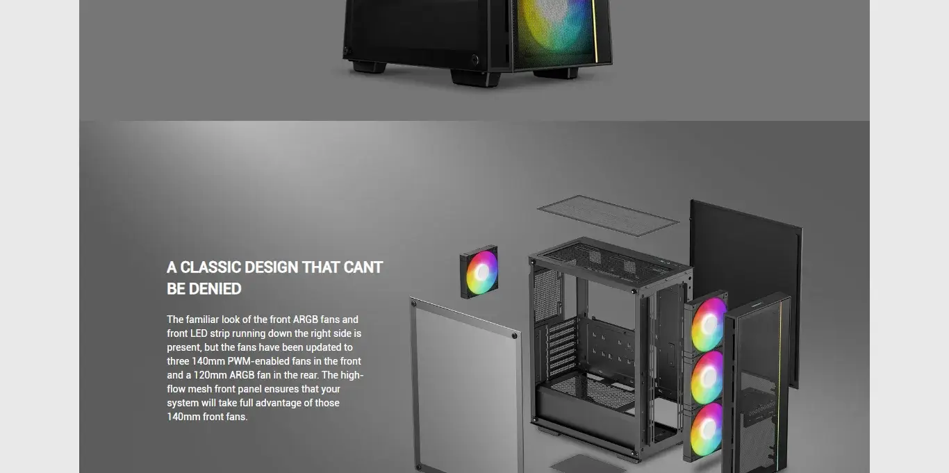 DeepCool Matrexx 55 Mesh V4 C Argb Atx Mid Tower Cabinet (Black) (R-MATREXX55-BCAGA4-G-4) 13 DeepCool Matrexx 55 Mesh V4 C Argb Atx Mid Tower Cabinet Black Feature 2