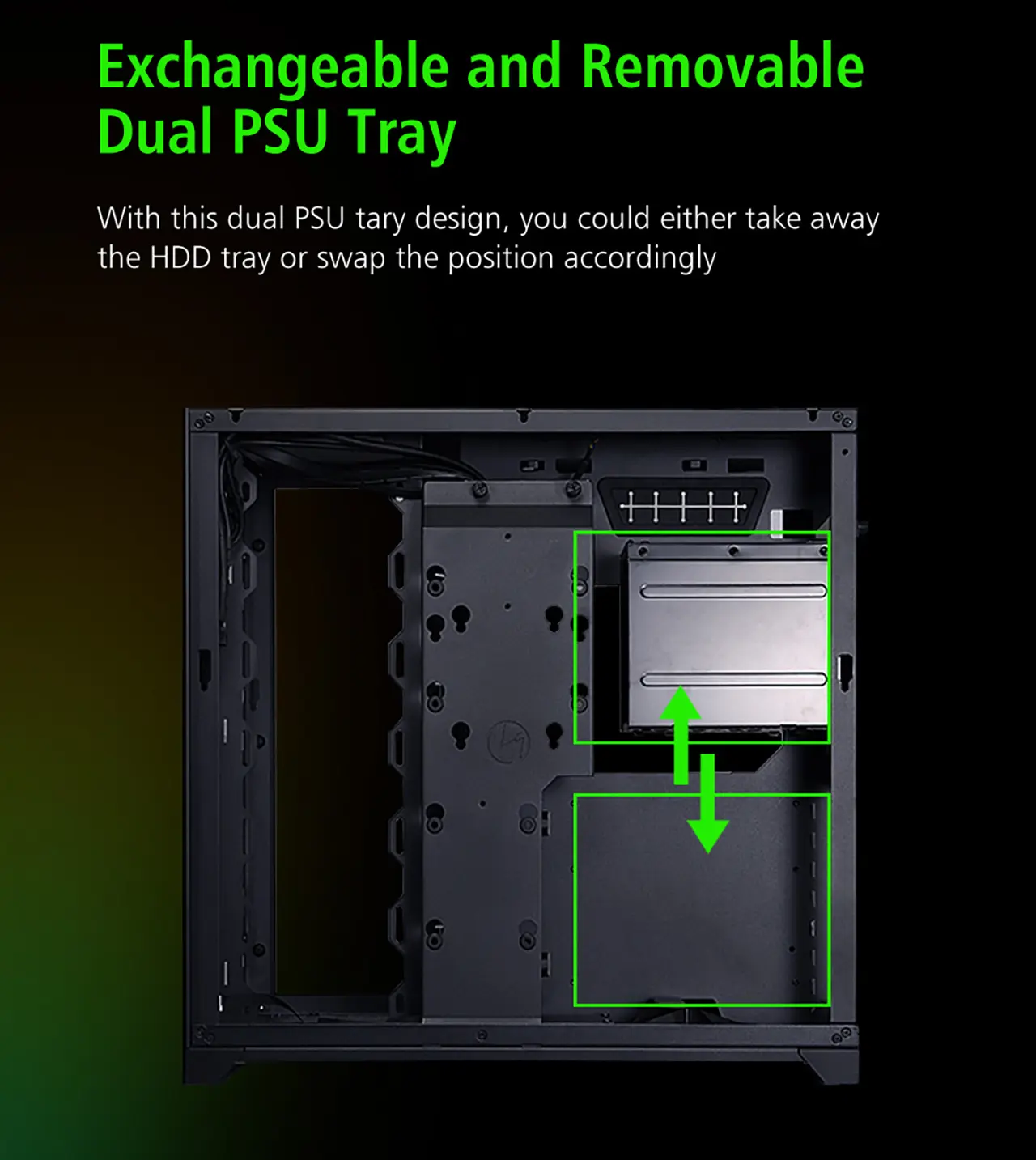 Lian Li Pc O11 Dynamic Razer Edition Mid Tower Gaming Cabinet 11 LIAN LI PC O11 DYNAMIC RAZER EDITION feature 7