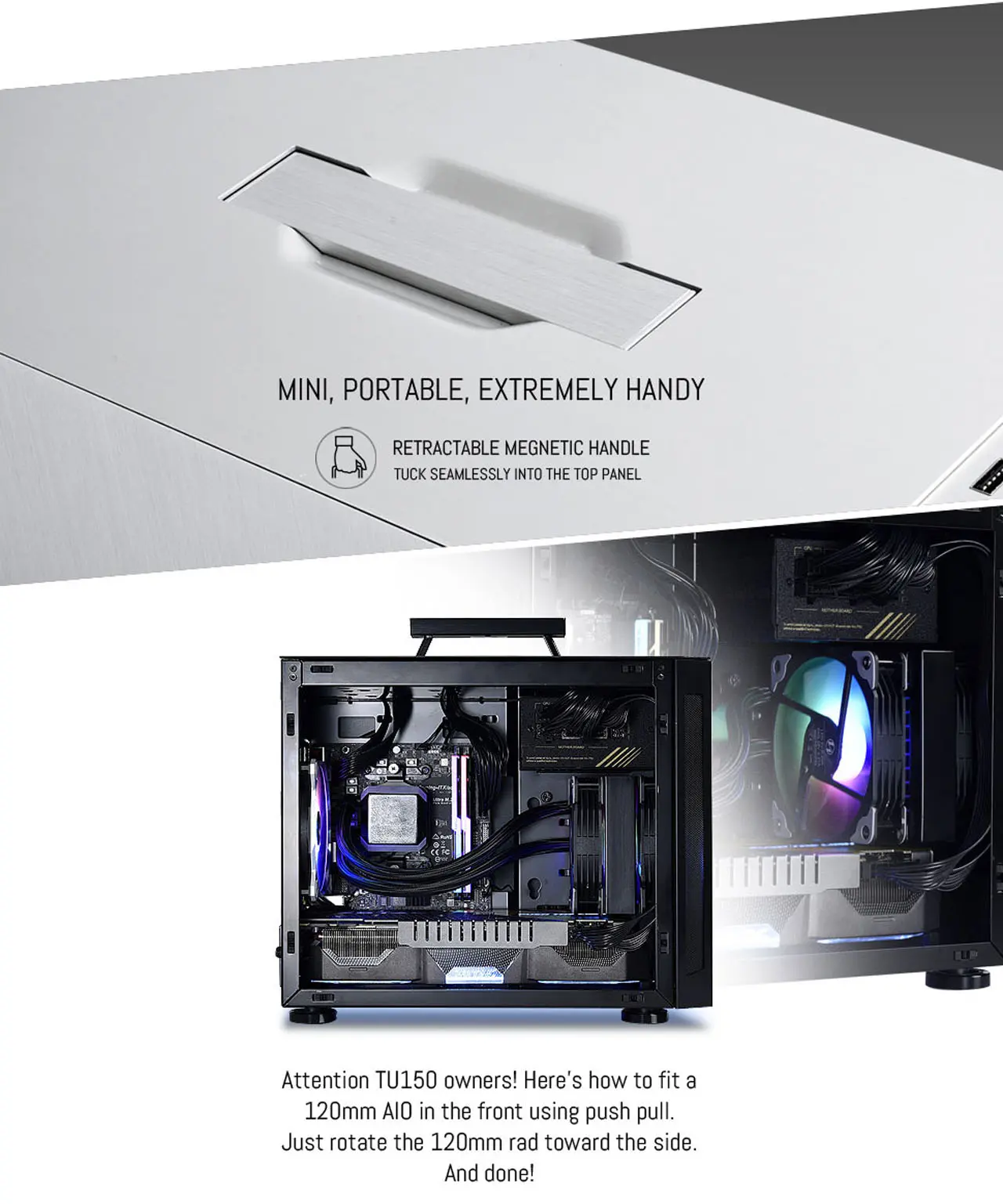 Lian Li Pc-Tu150 M-Dtx Mini Tower Cabinet With Tempered Glass Side Panel (Silver) (G99-TU150WA-IN) 11 LIAN LI TU150 Aluminium Cabinet feature 4