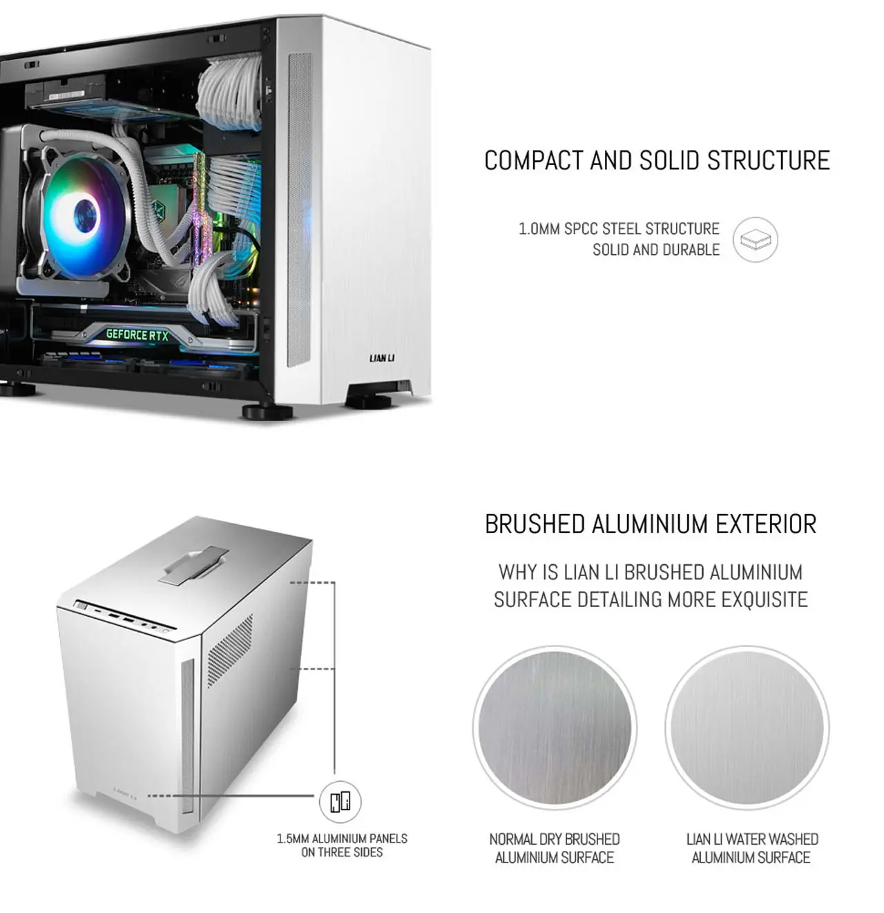 Lian Li Pc-Tu150 M-Dtx Mini Tower Cabinet With Tempered Glass Side Panel (Silver) (G99-TU150WA-IN) 12 LIAN LI TU150 Aluminium Cabinet feature 5