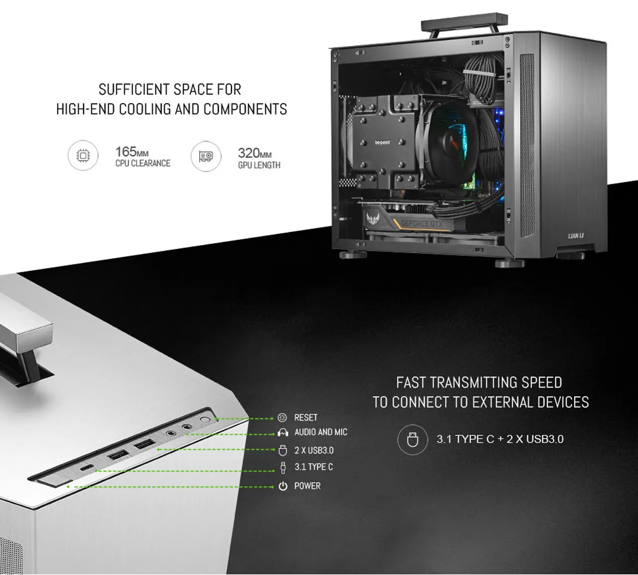 Lian Li Pc-Tu150 M-Dtx Mini Tower Cabinet With Tempered Glass Side Panel (Silver) (G99-TU150WA-IN) 15 LIAN LI TU150 Aluminium Cabinet feature 8