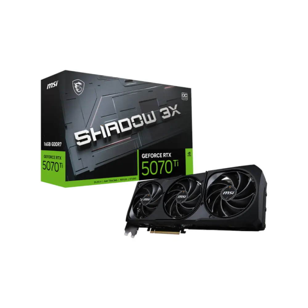 MSI RTX 5070 Ti Shadow 3X OC 16GB GDDR7 Graphics Card (G507T-16S3C)