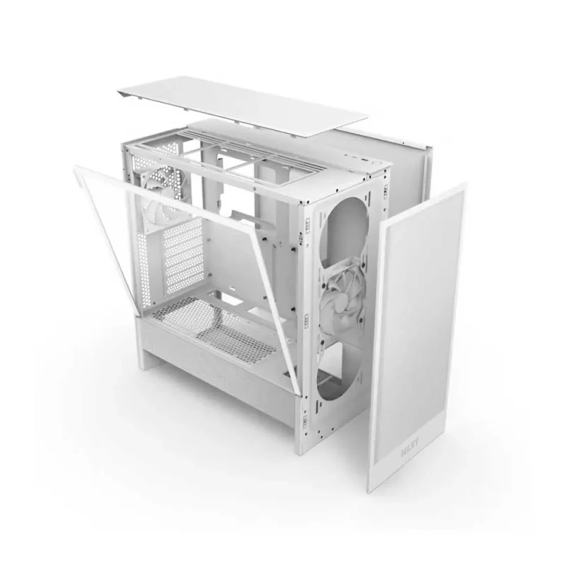 NZXT H5 Flow 2024 Edition E-ATX Mid Tower Cabinet White (CC-H52FW-01) - Image 5