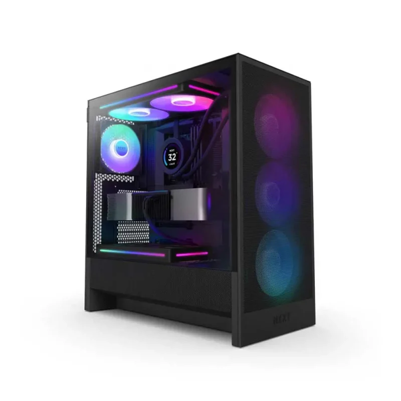 NZXT H5 Flow RGB 2024 Edition E-ATX Mid Tower Cabinet Black (CC-H52FB-R1)
