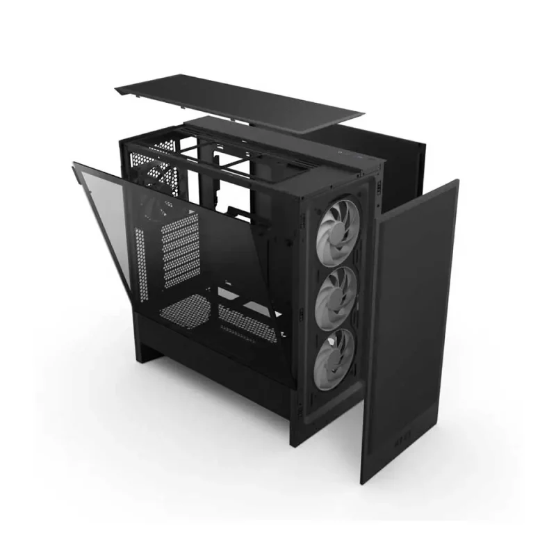 NZXT H5 Flow RGB 2024 Edition E-ATX Mid Tower Cabinet Black (CC-H52FB-R1) - Image 5
