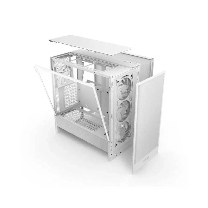 NZXT H5 Flow RGB 2024 E-ATX Mid Tower Cabinet White (CC-H52FW-R1) - Image 4