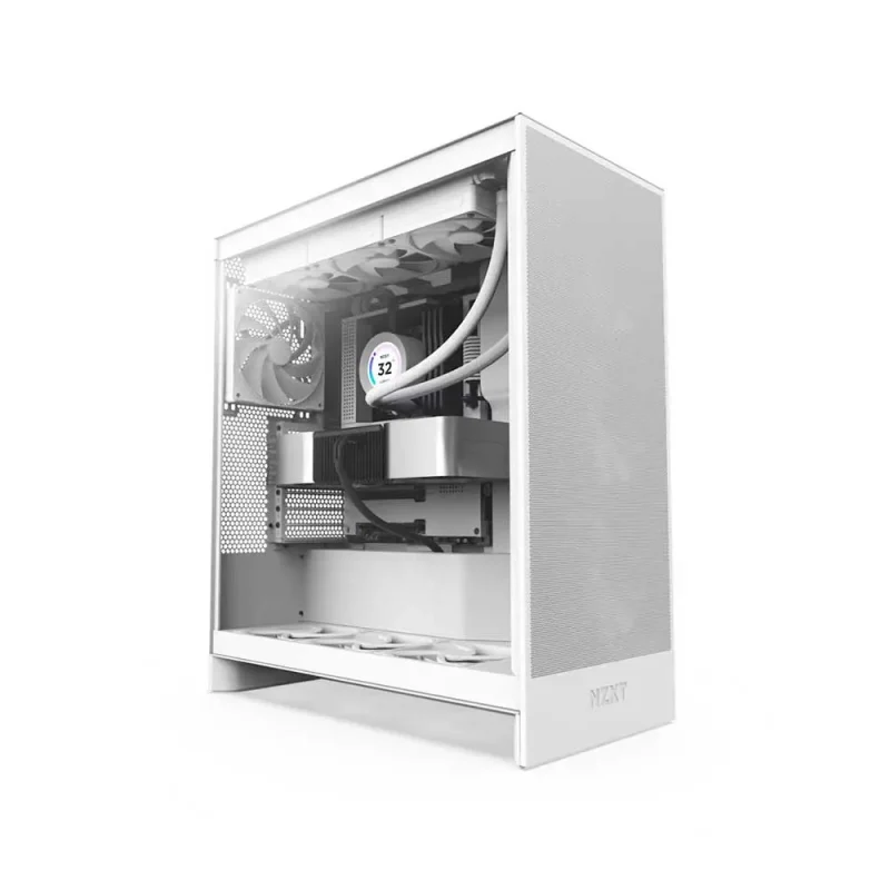 NZXT H7 Flow Mid Tower ATX Airflow Cabinet Matte White (CM-H72FW-01)