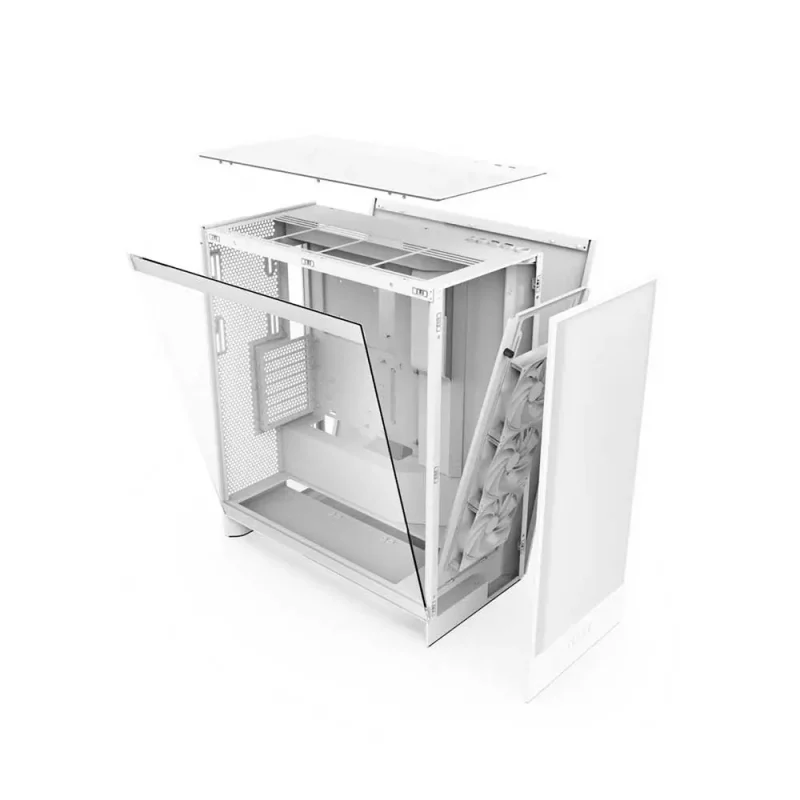 NZXT H7 Flow Mid Tower ATX Airflow Cabinet Matte White (CM-H72FW-01) - Image 2