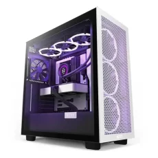 Nzxt H7 Flow E-Atx Mid Tower Cabinet Transparent Side Panel  (White-Black) (CM-H71FG-01)