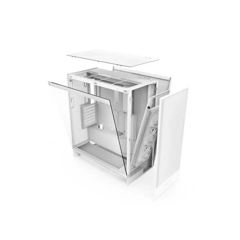 Nzxt H7 Flow Rgb Atx Mid Tower Cabinet Matte White With Rgb Fans (CM-H72FW-R1) - Image 5