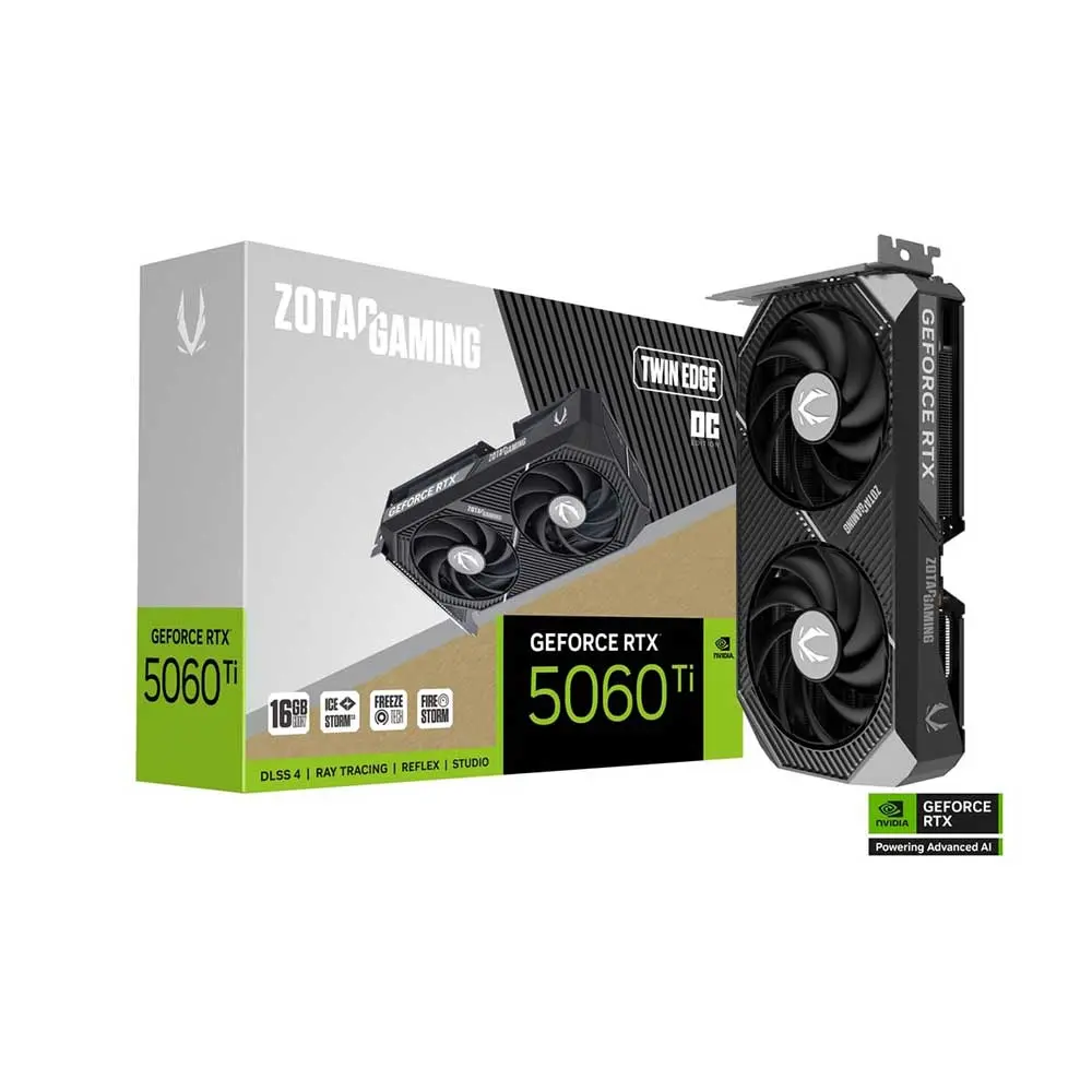 Zotac RTX 5060 Ti Twin Edge OC 16GB GDDR7 Graphics Card (ZT-B50620H-10M)