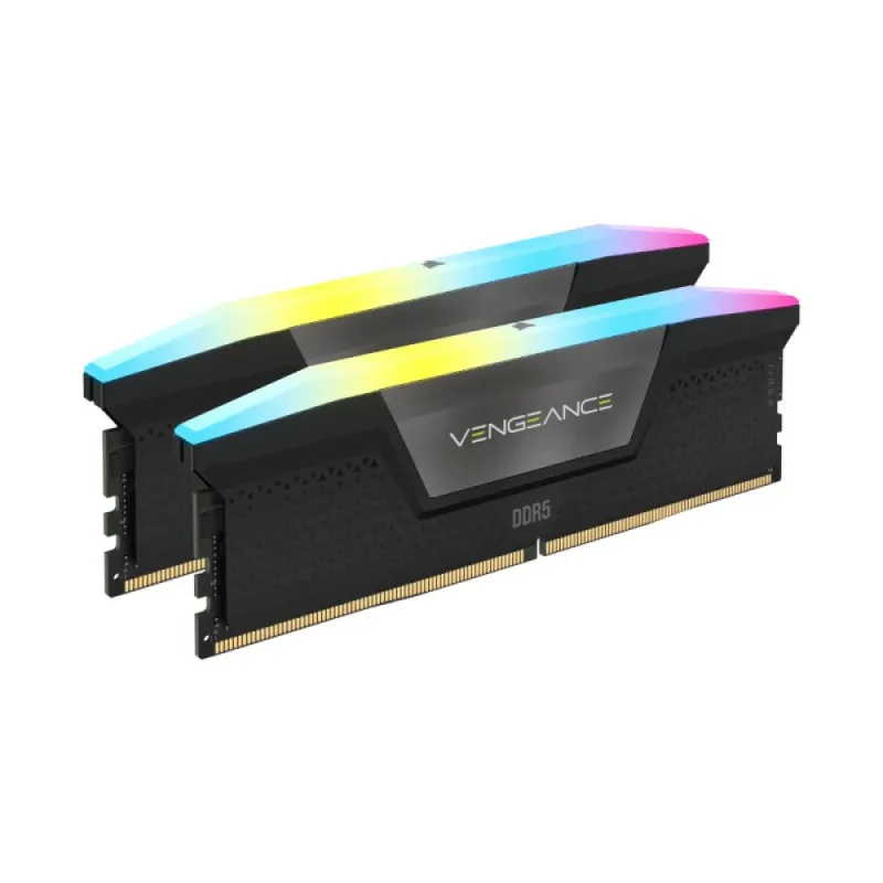 Corsair Vengeance RGB 64GB (32GBX2) DDR5 6000MHz CL40 Desktop Ram Black (40-40-40-77) (CMH64GX5M2B6000Z40)