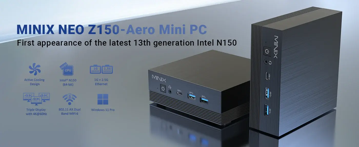 MINIX NEO Z150 Aero Barebone Mini PC with Intel N150 Processor 1