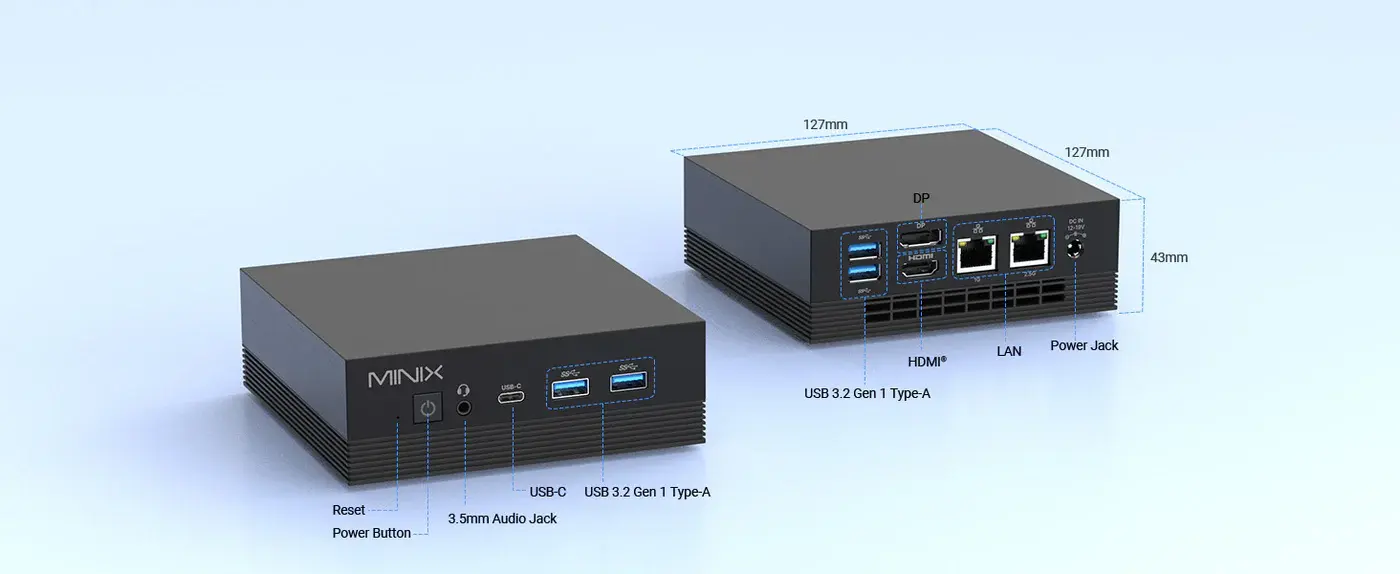 MINIX NEO Z150 Aero Barebone Mini PC with Intel N150 Processor 6