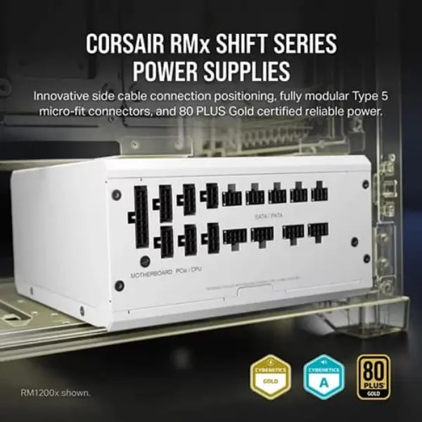Corsair RM1200x Shift 1200W 80 Plus Gold ATX Fully Modular Power Supply (White) 4 Corsair RM1200x Shift 1200W 80 Plus Gold ATX Fully Modular Power Supply(White)