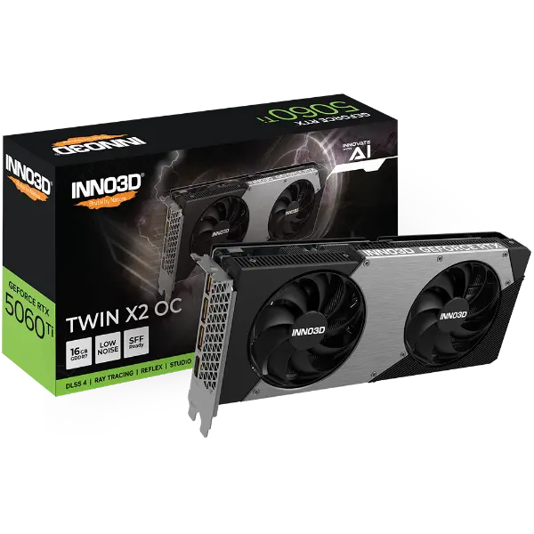 INNO3D GeForce RTX 5060 Ti TWIN X2 OC 16GB GDDR7 Graphics Card