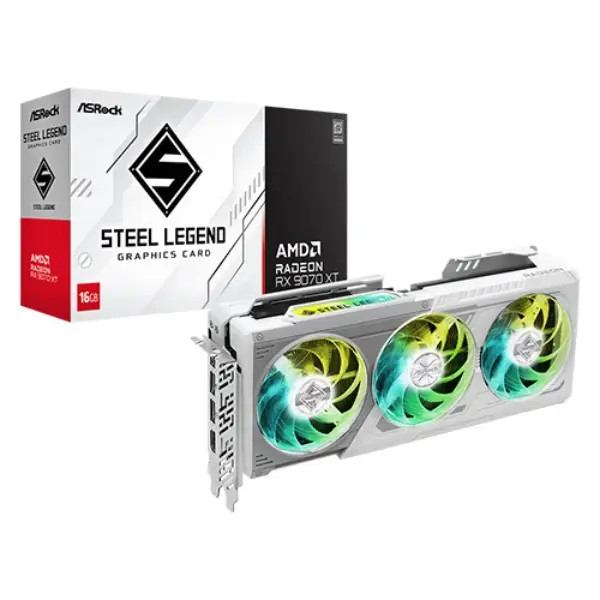 ASRock RX 9070 XT Steel Legend 16GB GDDR6 Graphics Card