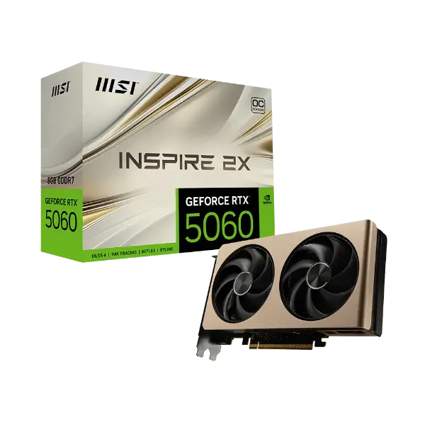 MSI RTX 5060 8G INSPIRE 2X OC GDDR7 Graphics Card 1 MSI RTX 5060 8G INSPIRE 2X OC GDDR7 Graphics Card