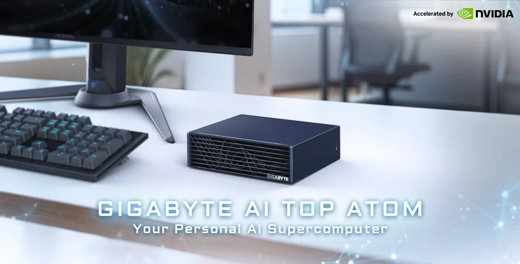 Gigabyte AI TOP ATOM Desktop AI Supercomputer, powered by the NVIDIA 4TB 5 kv 1