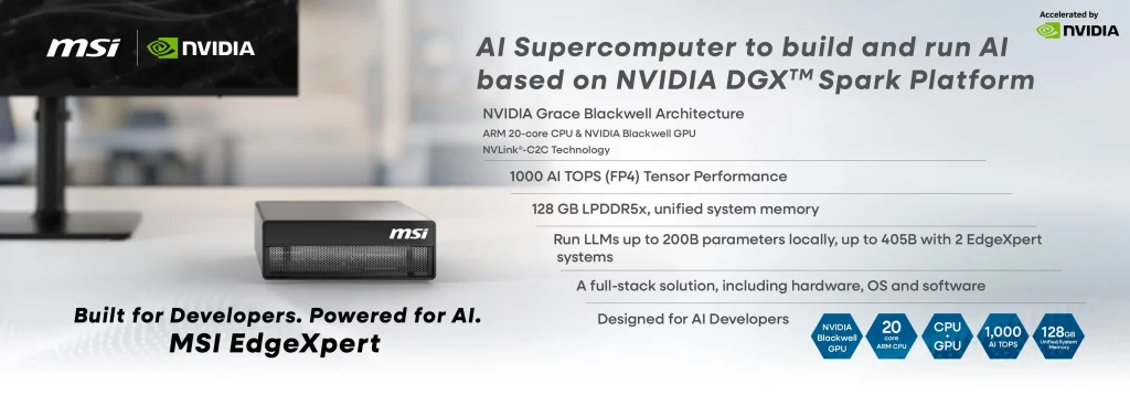 MSI EdgeXpert Compact Desktop AI Supercomputer, powered by the NVIDIA 4TB 4 MSI EdgeXpert Compact Desktop AI Supercomputer powered by the NVIDIA 4TB 1