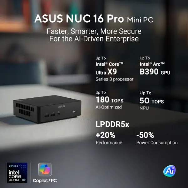 ASUS NUC 16 Pro NUC16GDKU5 Core Ultra 5 325 Mini PC (Barebone) 2 ASUS NUC 16 Pro NUC16GDKU5 Core Ultra 5 325 Mini PC (Barebone)