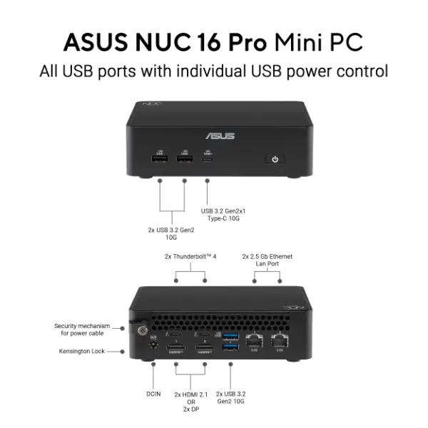 ASUS NUC 16 Pro NUC16GDKU5 Core Ultra 5 325 Mini PC (Barebone) 1 ASUS NUC 16 Pro NUC16GDKU5 Core Ultra 5 325 Mini PC (Barebone)