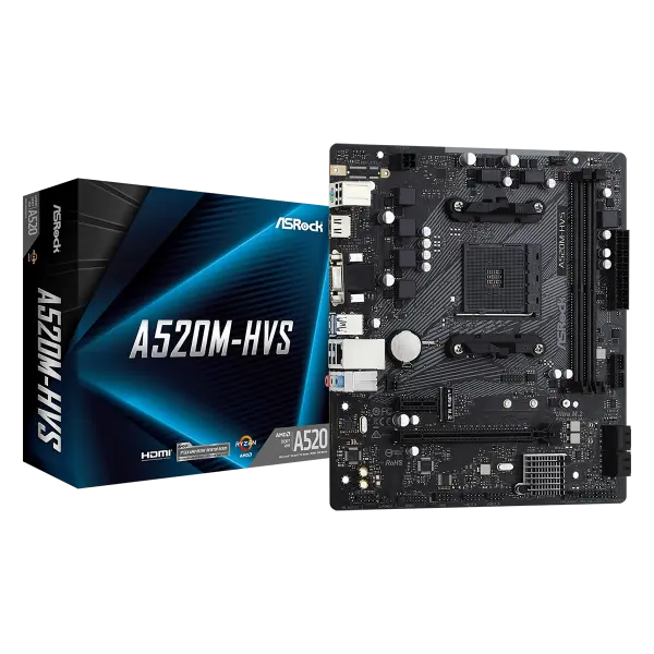 ASRock A520M-HVS Micro-ATX Motherboard
